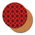 Red 4" Round Coaster w/ 3D Lenticular Animated Spinning Wheels (Blank)